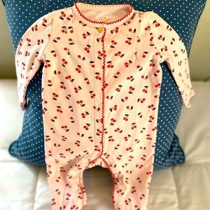 KATE SPADE PYJAMA(6mths) pink, with cherry prints